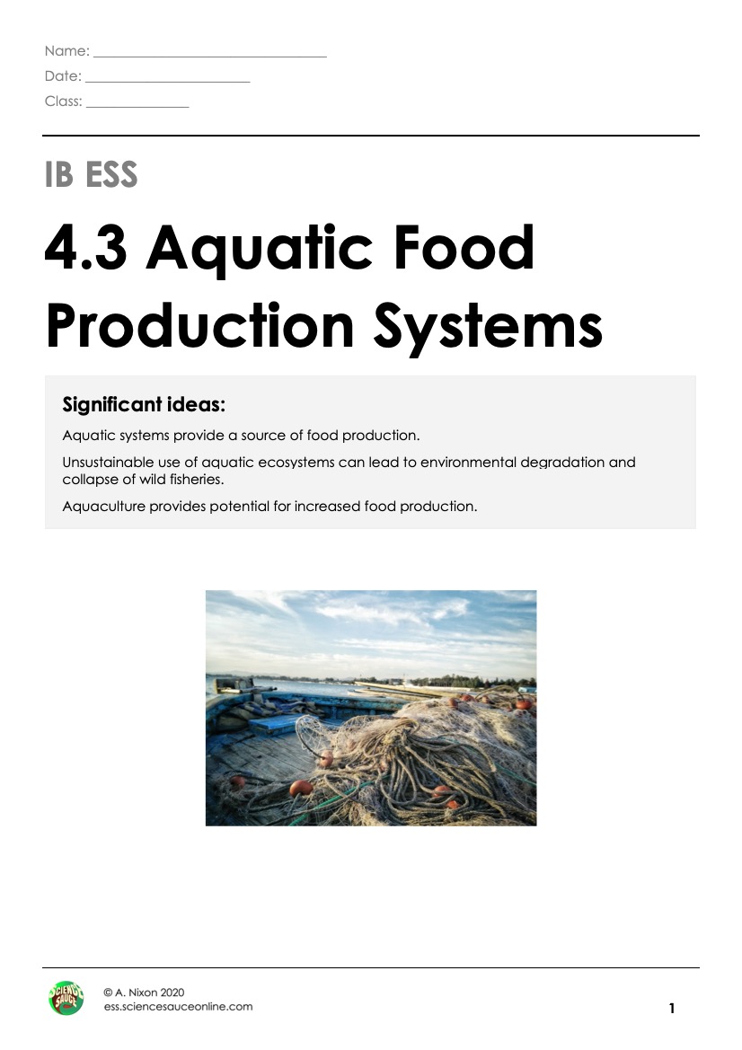 4.3 Aquatic Food Production Systems ESS by Science Sauce
